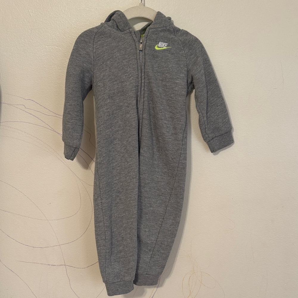 Nike Heather Gray Hooded Jumpsuit 18m